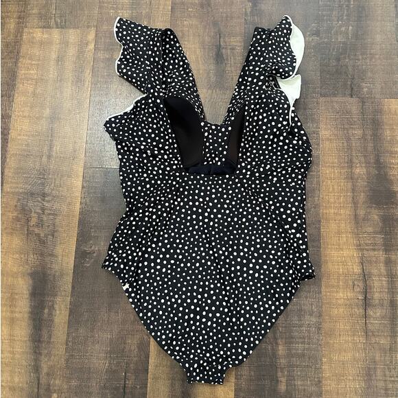 Summersalt Polka Dot One Piece Swimsuit Ruffle Straps Size 20 - Picture 4 of 6